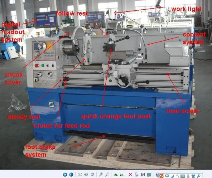 C6251 เครื่องกลึงโลหะซีเอ็นซี Heavy Duty Super Rigidity เครื่องกลึงโลหะเฟสเดียว 2