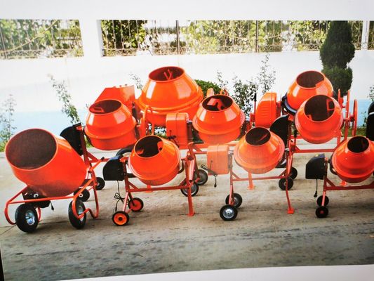 เครื่องผสมคอนกรีตขนาดเล็ก 160L เครื่องผสมปูนซีเมนต์สีเหลือง
