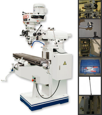 เครื่องเจาะมิลลิ่ง 3HP ISO 9001 Universal Milling Machine